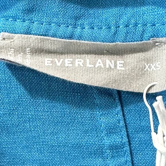 Everlane The Linen Workwear Dress Blue Button Front Women's XXS NWT Lagenlook - Picture 3 of 10